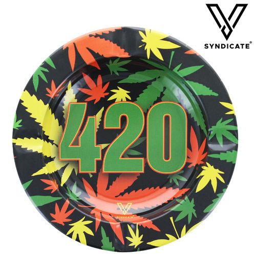 CENDRIER ROND EN MÉTAL V-SYNDICATE © 420 RASTA